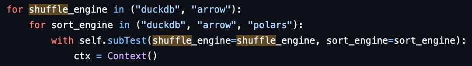 The API supports using DuckDB, Python or PyArrow