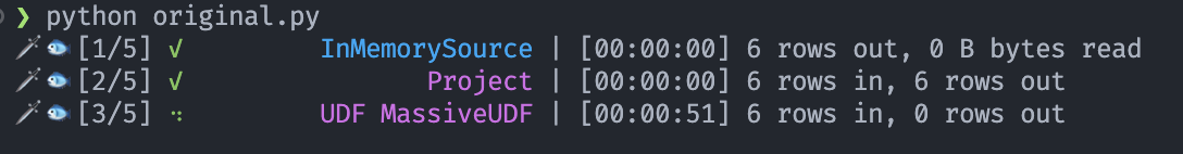 Initial progress bar showing limited information